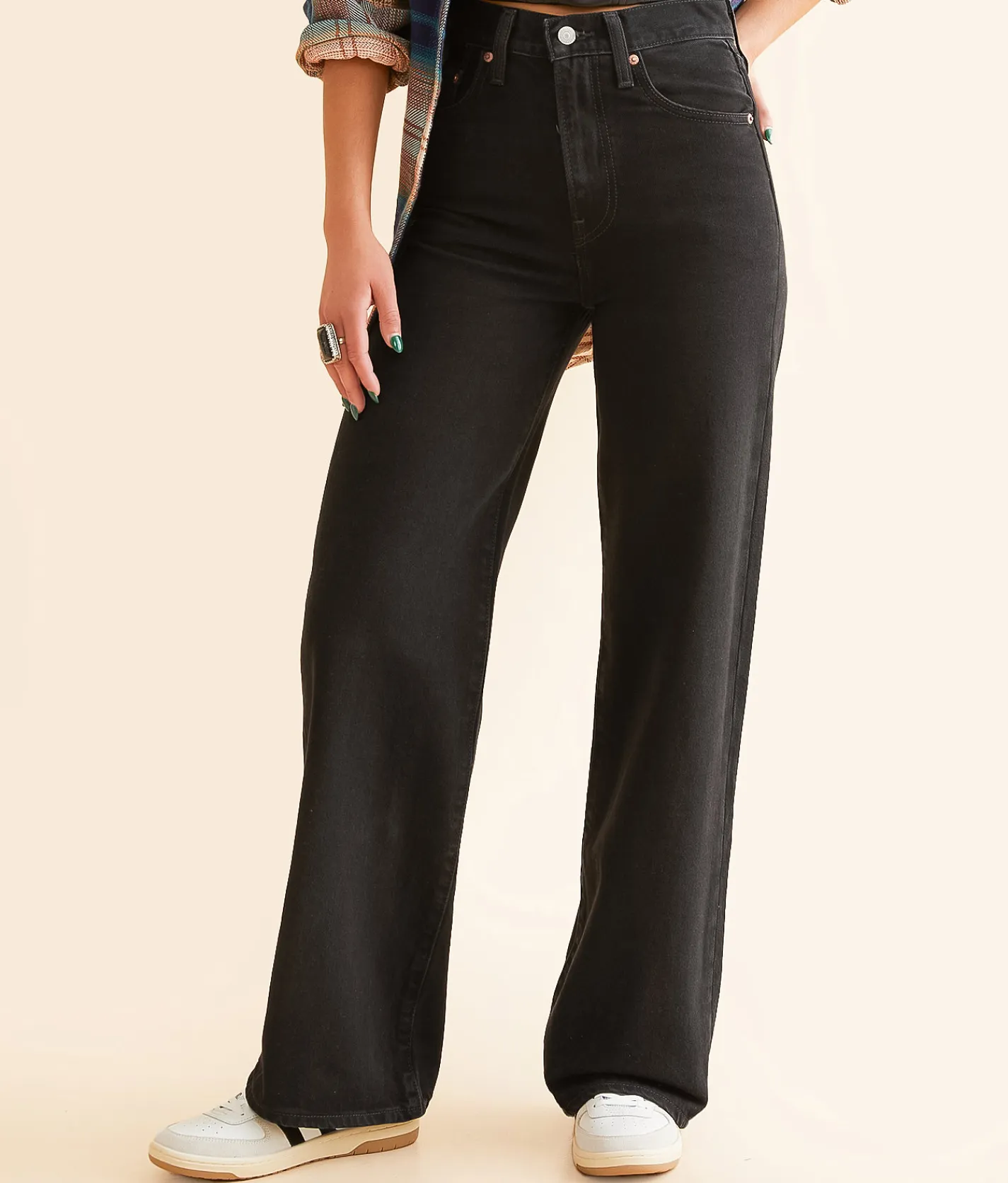 Levi's® Premium Ribcage Wide Leg Jean Rosie Posie Hot