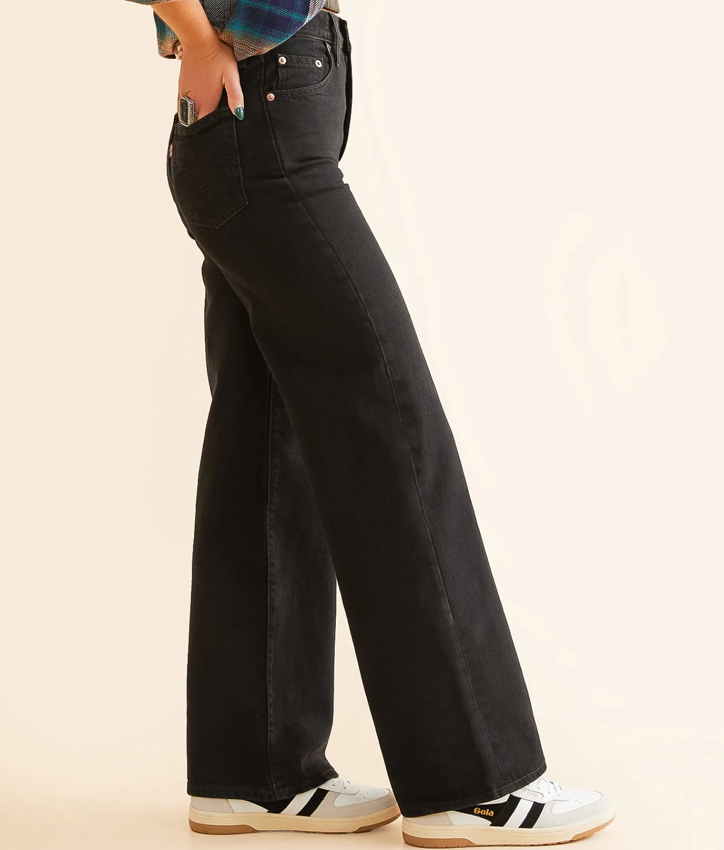 Levi's® Premium Ribcage Wide Leg Jean Rosie Posie Hot
