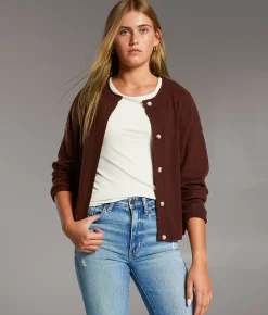 BKE Prep Edit - Heathered Cardigan Sweater Wine Sale