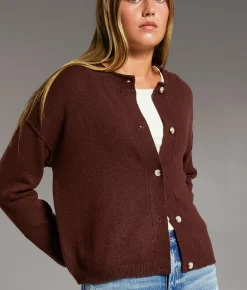 BKE Prep Edit - Heathered Cardigan Sweater Wine Sale