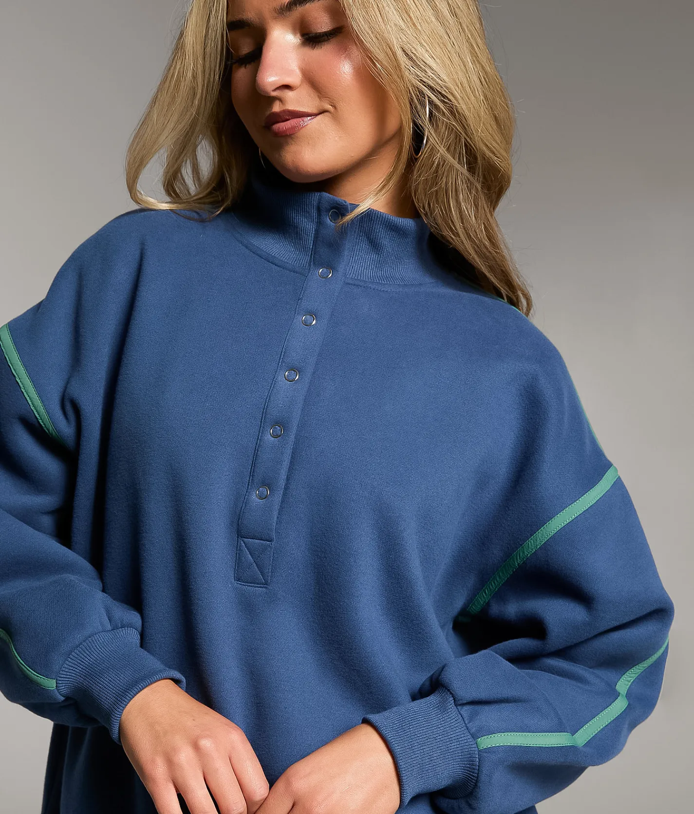Tops | BKE Prep Edit - Mock Neck Half Snap Pullover Navy