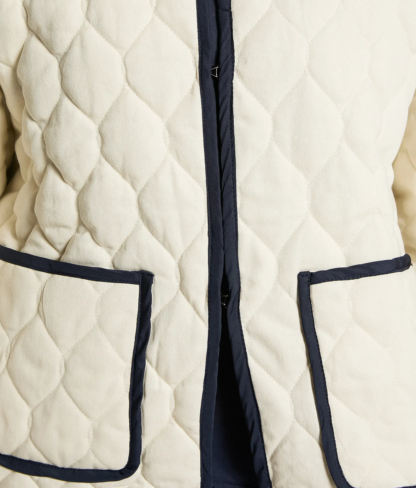 BKE Prep Edit - Quilted Jacket Cream Navy Best