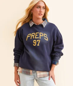 Tops | Modish Rebel Preps Pullover Navy Blue