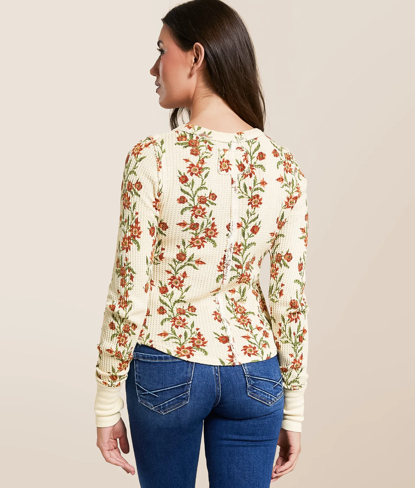 Tops | Free People Pretty Little Thermal Sand Combo Folk Vine