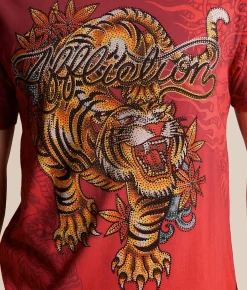 Affliction Primitive Wrath T-Shirt Mars Red Pigment Dye Best