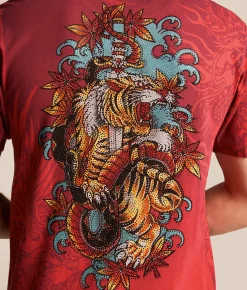Affliction Primitive Wrath T-Shirt Mars Red Pigment Dye Best