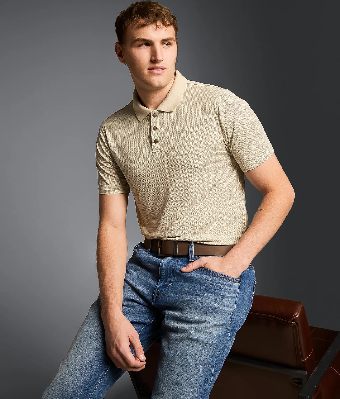 Outpost Makers Printed Polo Birch New