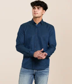 Eight X Printed Shirt Navy Sale