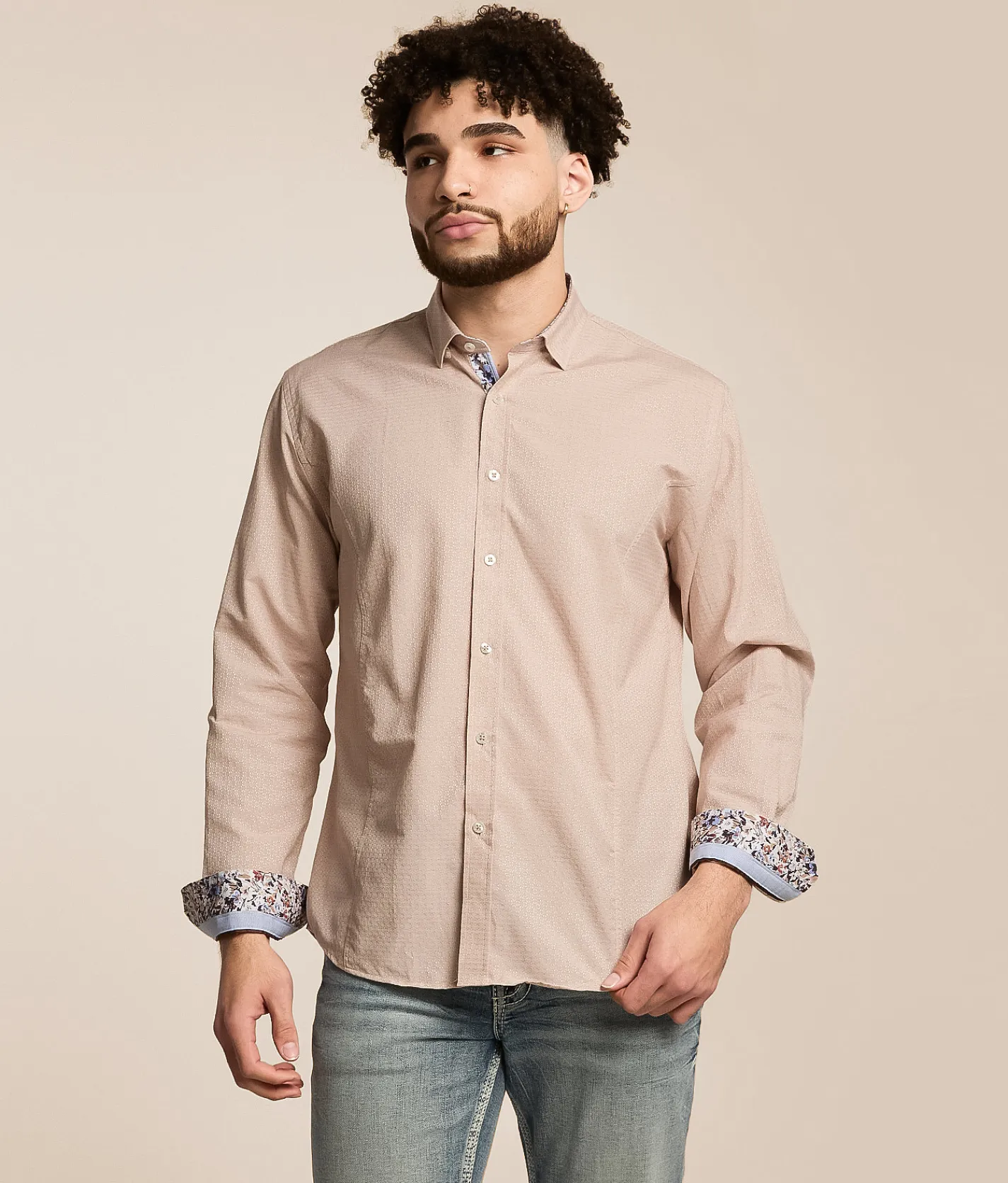 Eight X Printed Shirt Beige Hot