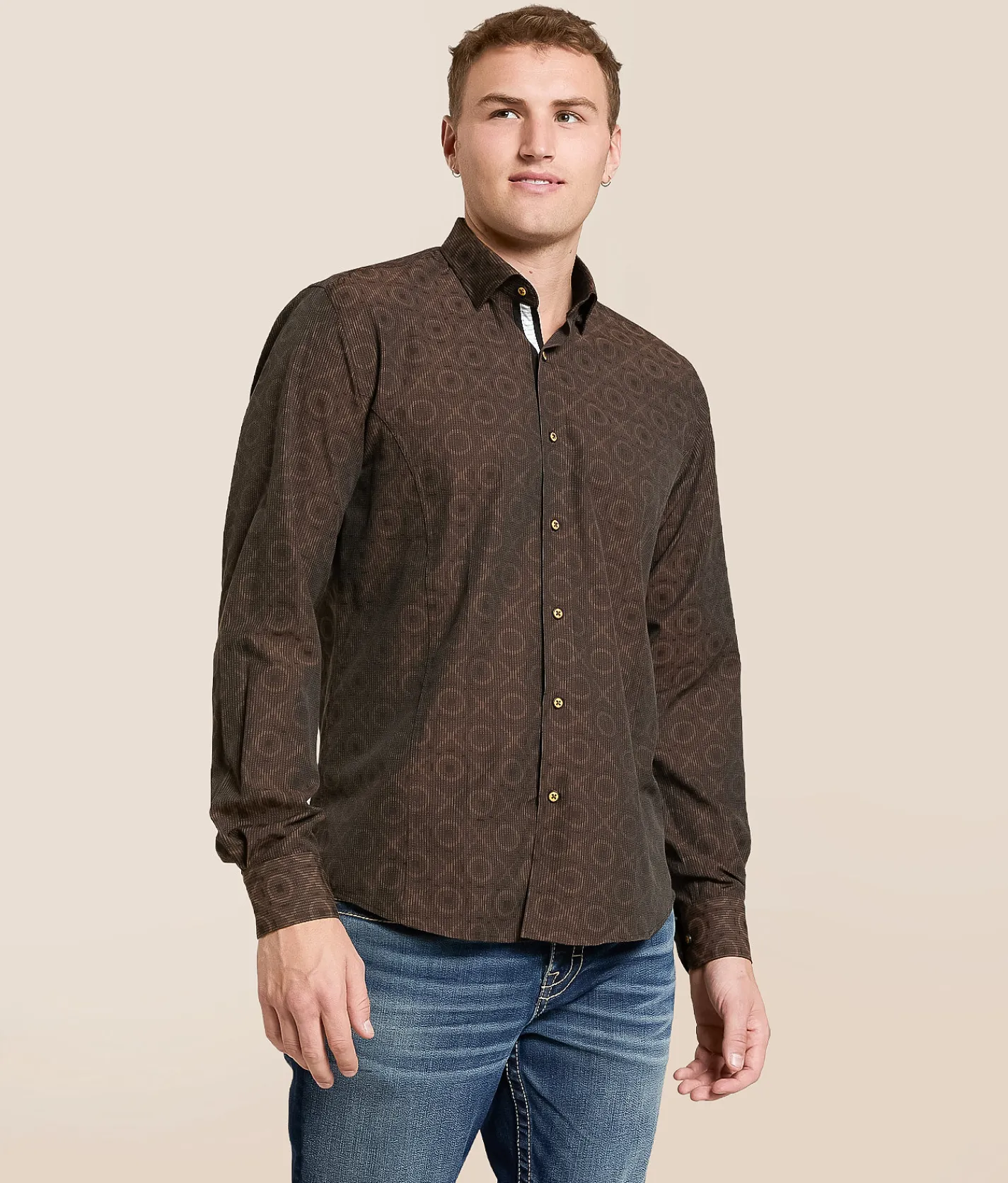 Eight X Printed Shirt Brown Sale