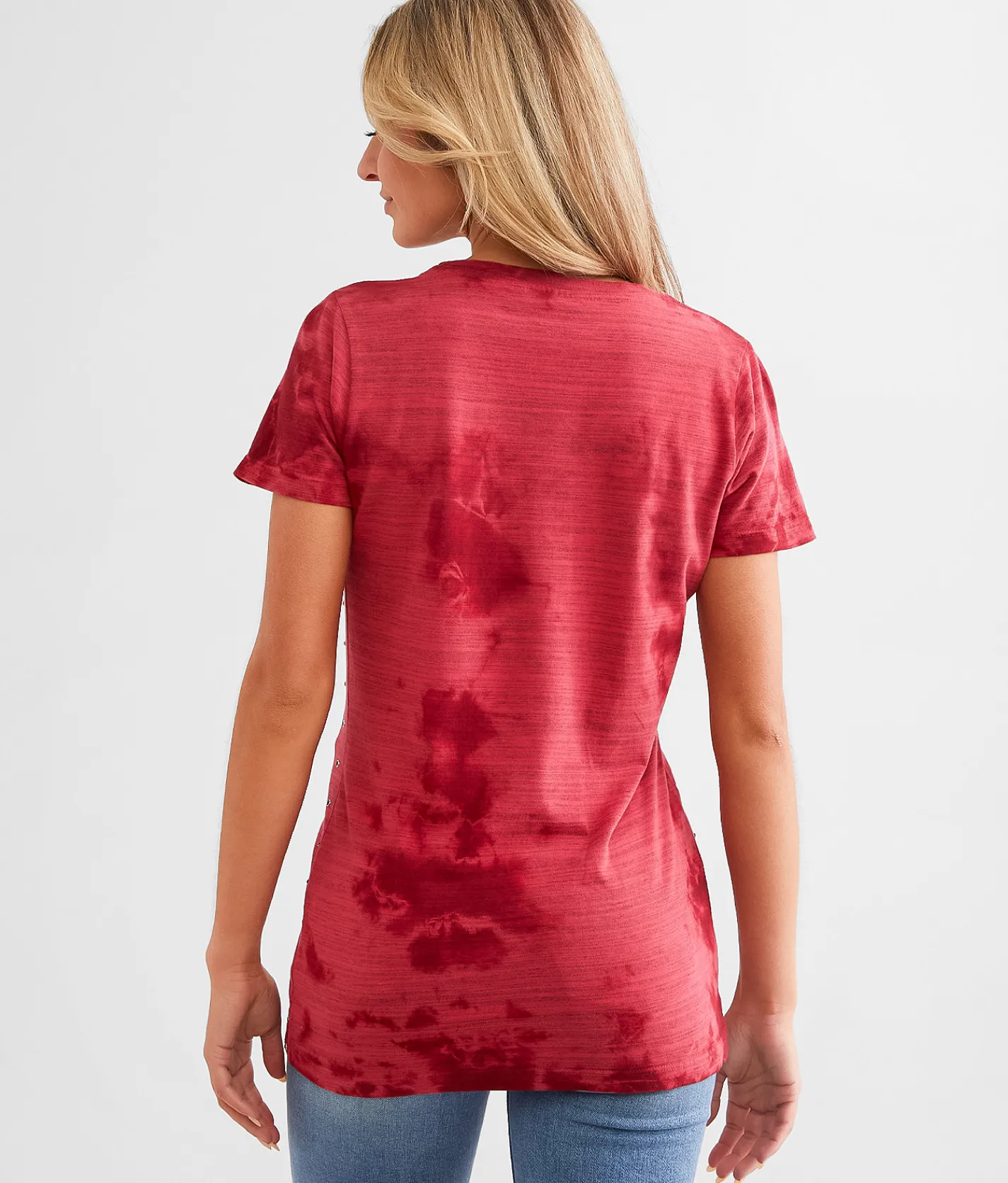 Tops | Affliction Prophecy Lace-Up T-Shirt Rain Forest Lava Wash