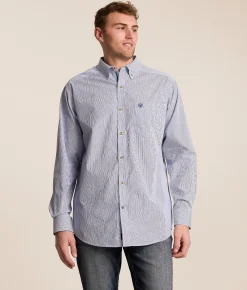 Ariat Pro Series Dayne Mini Stripe Shirt True Blue Sale