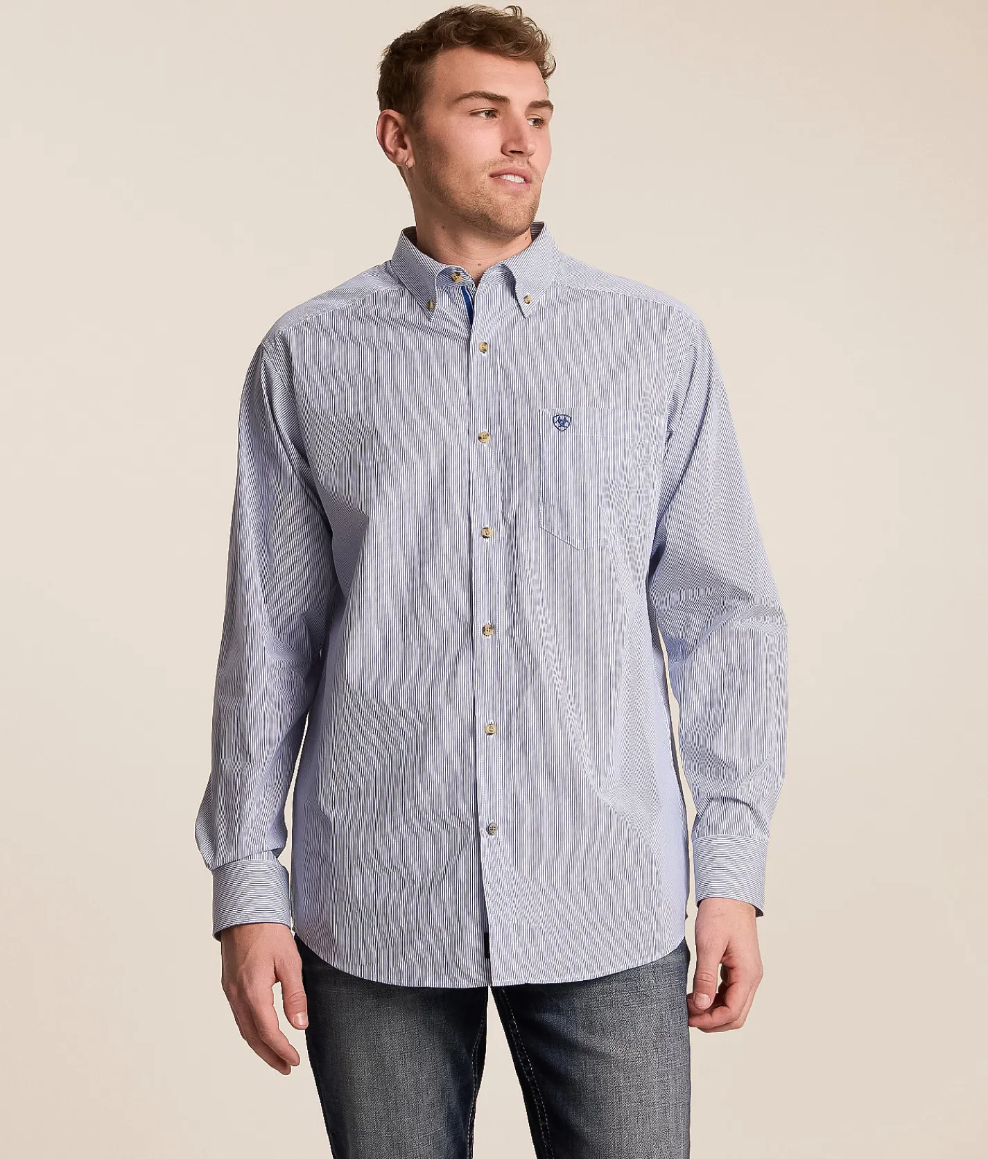 Ariat Pro Series Dayne Mini Stripe Shirt True Blue Sale