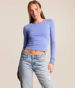 Tops | Free People Protagonist Cropped Top Cornflower Blue