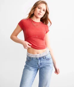 Tops | Free People Protagonist Cropped T-Shirt Dream Blue
