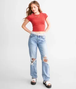 Tops | Free People Protagonist Cropped T-Shirt Dream Blue