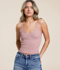 Tops | Free People Pucker Up Seamless Textured Tank Top Ivory