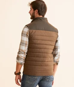 BKE Puffer Blocked Vest Brown