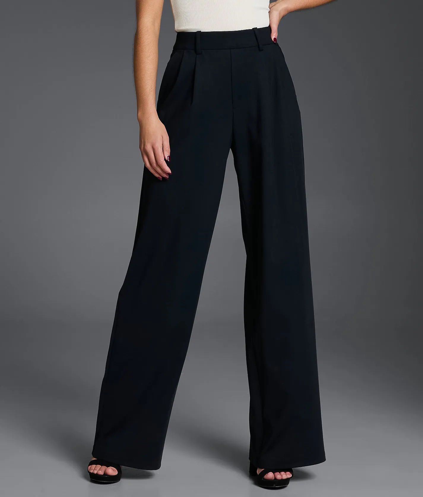 Buckle Black Pull-On Trouser Pant Black Online