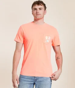 Old Row Pull Your Tikis Out T-Shirt Neon Red Orange Discount
