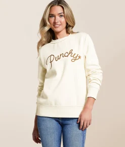 Hooey Punchy Oversized Pullover Cream Outlet