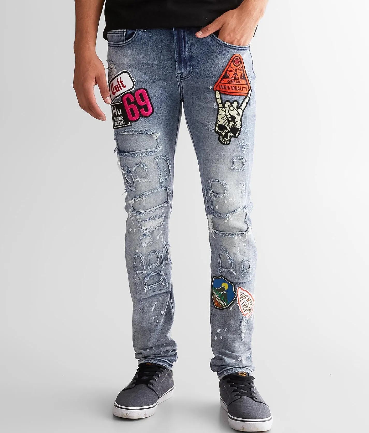 Cult of Individuality Punk Super Skinny Jean Acid Clearance