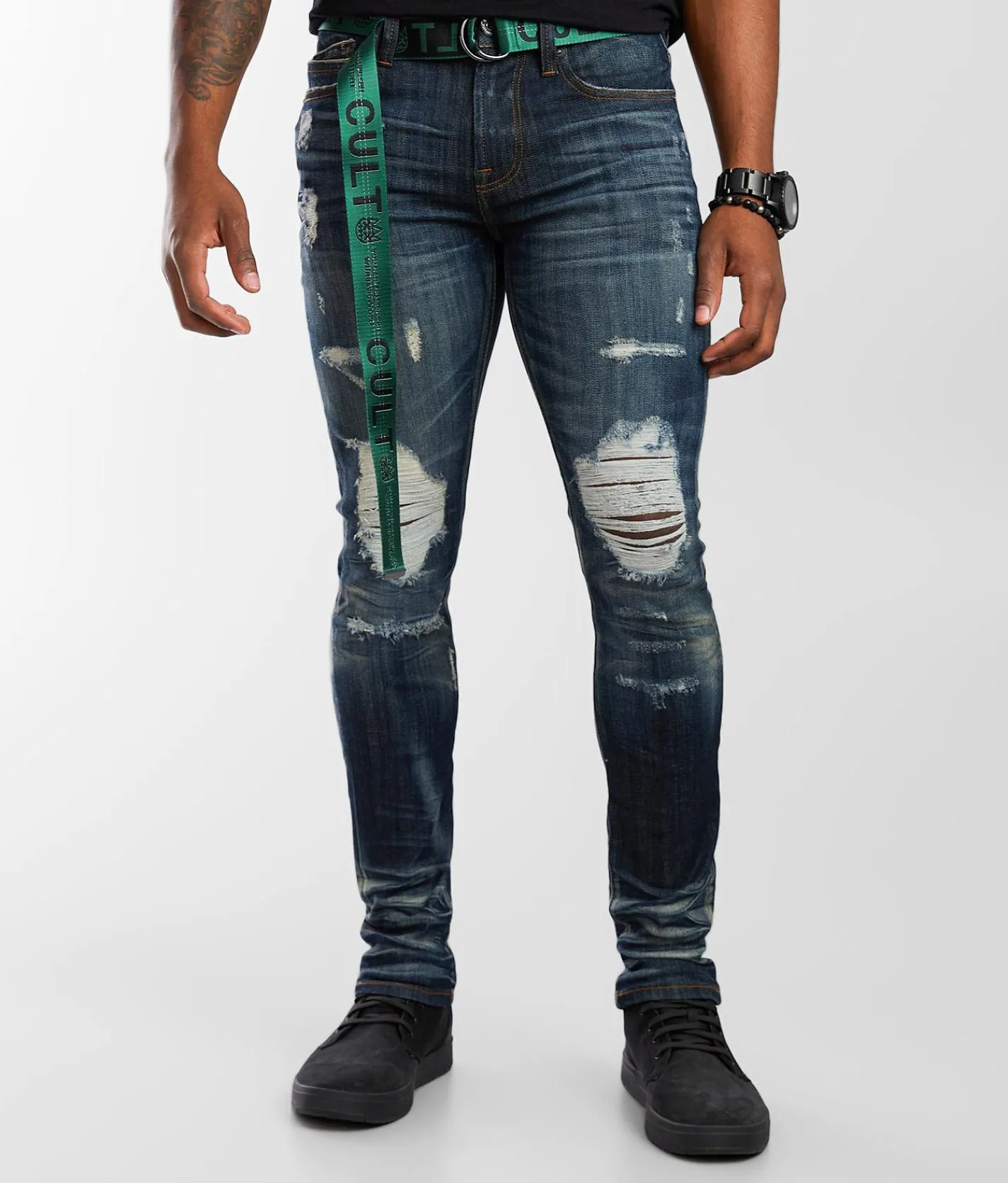 Sale Jeans|Bottoms | Cult of Individuality Punk Super Skinny Stretch Forest