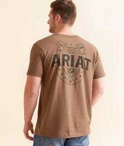 Graphic T-Shirts | Ariat Pure Luck T-Shirt Brown Savana