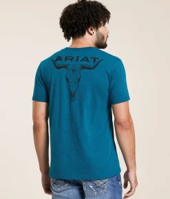 Ariat Quality & Tradition T-Shirt Cyan Black Heather Online