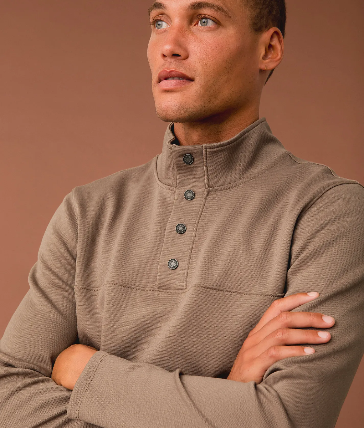 Outpost Makers Quarter Snap Pullover Walnut Sale