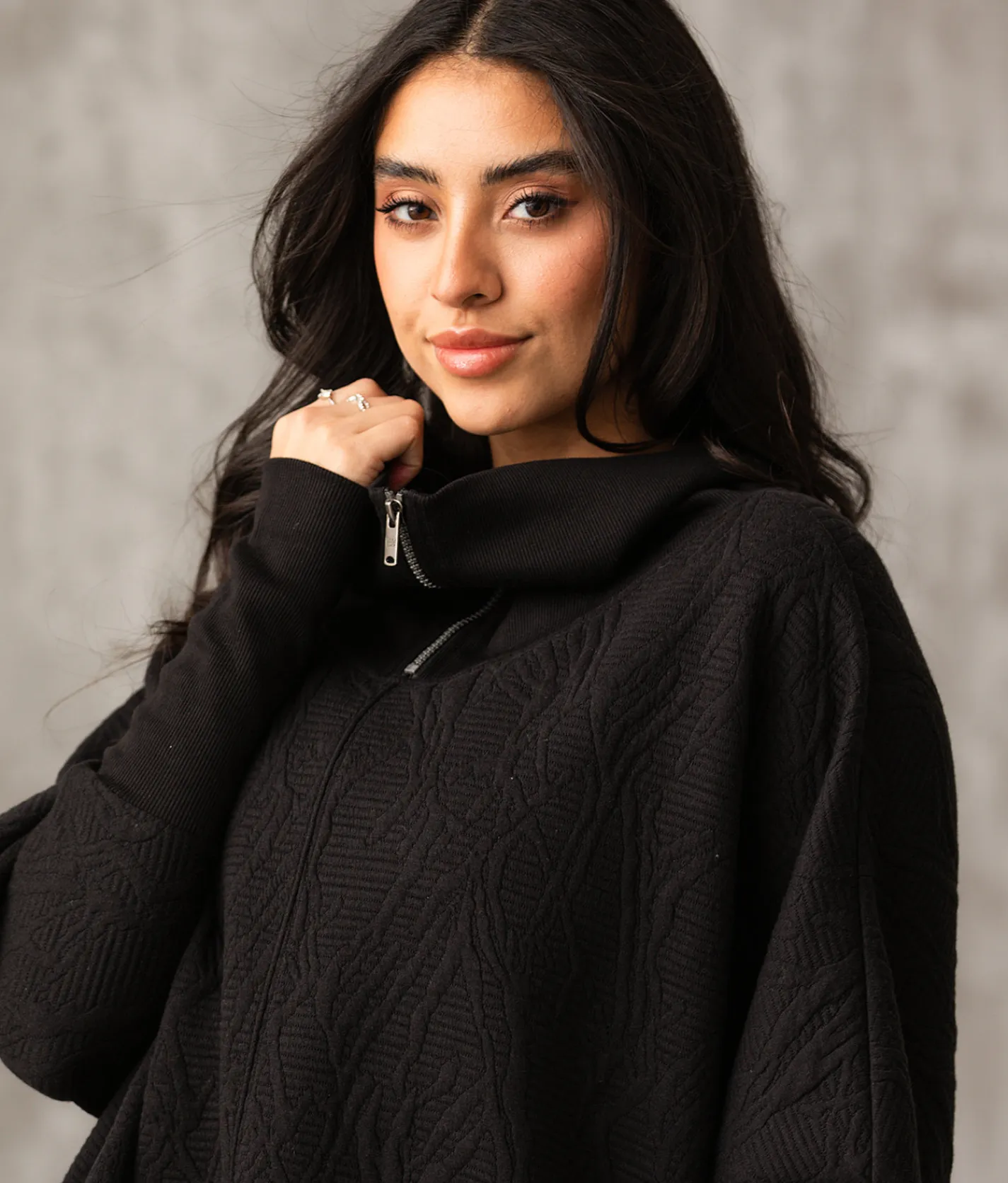 Tops|Activewear | Buckle Black Quarter Zip Dolman Pullover Black