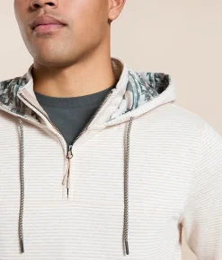Tops | Departwest Quarter Zip Hooded Sweatshirt Summer Sand