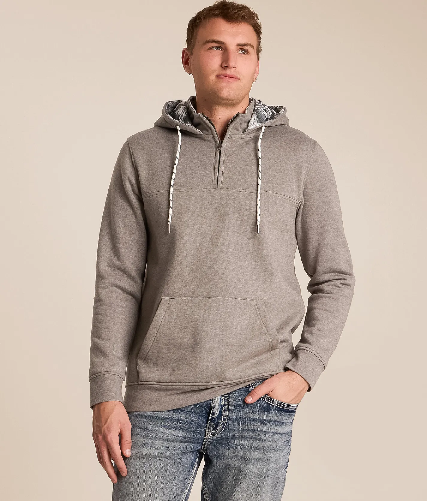 Departwest Quarter Zip Hooded Sweatshirt Deep Depths Sale