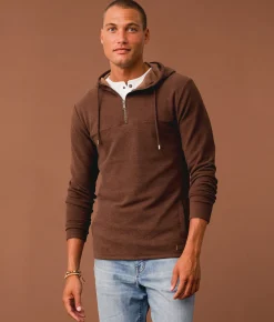 Tops | Outpost Makers Quarter Zip Hoodie Brone Stone