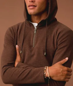 Tops | Outpost Makers Quarter Zip Hoodie Brone Stone
