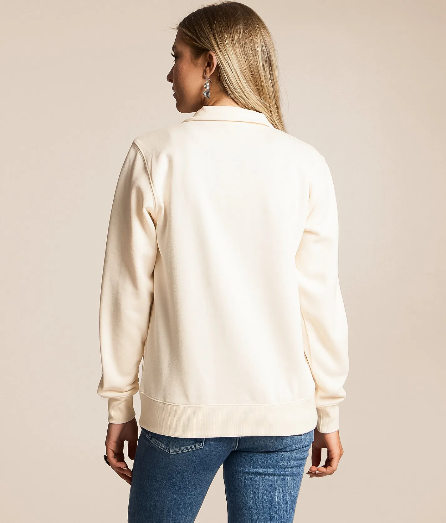 Ariat Quarter Zip Oversized Pullover Sea Salt Clearance