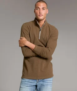 BKE Quarter Zip Pullover Brown Outlet