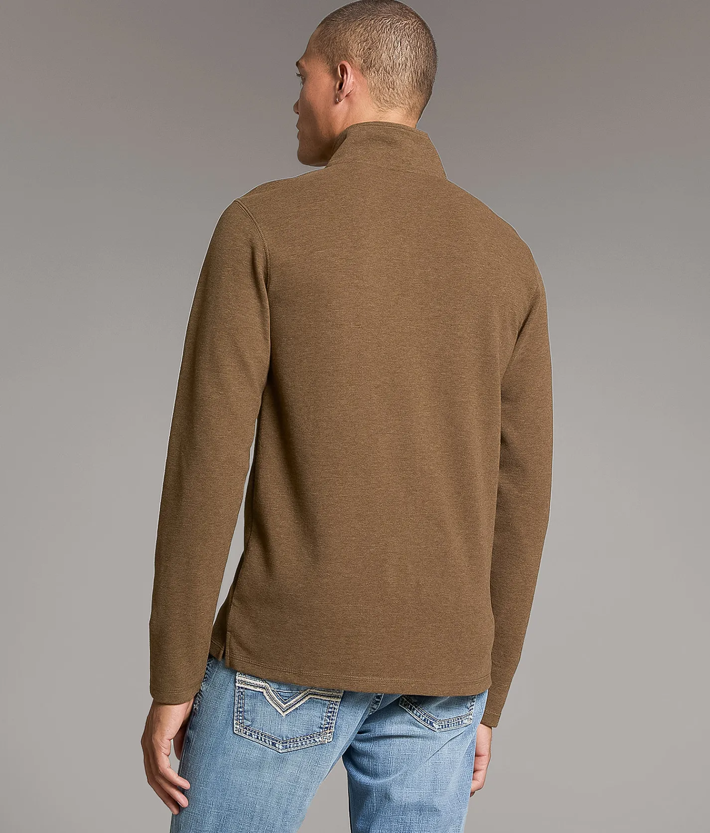 BKE Quarter Zip Pullover Brown Outlet