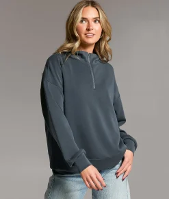 BKE Quarter Zip Pullover Dark Slate Sale