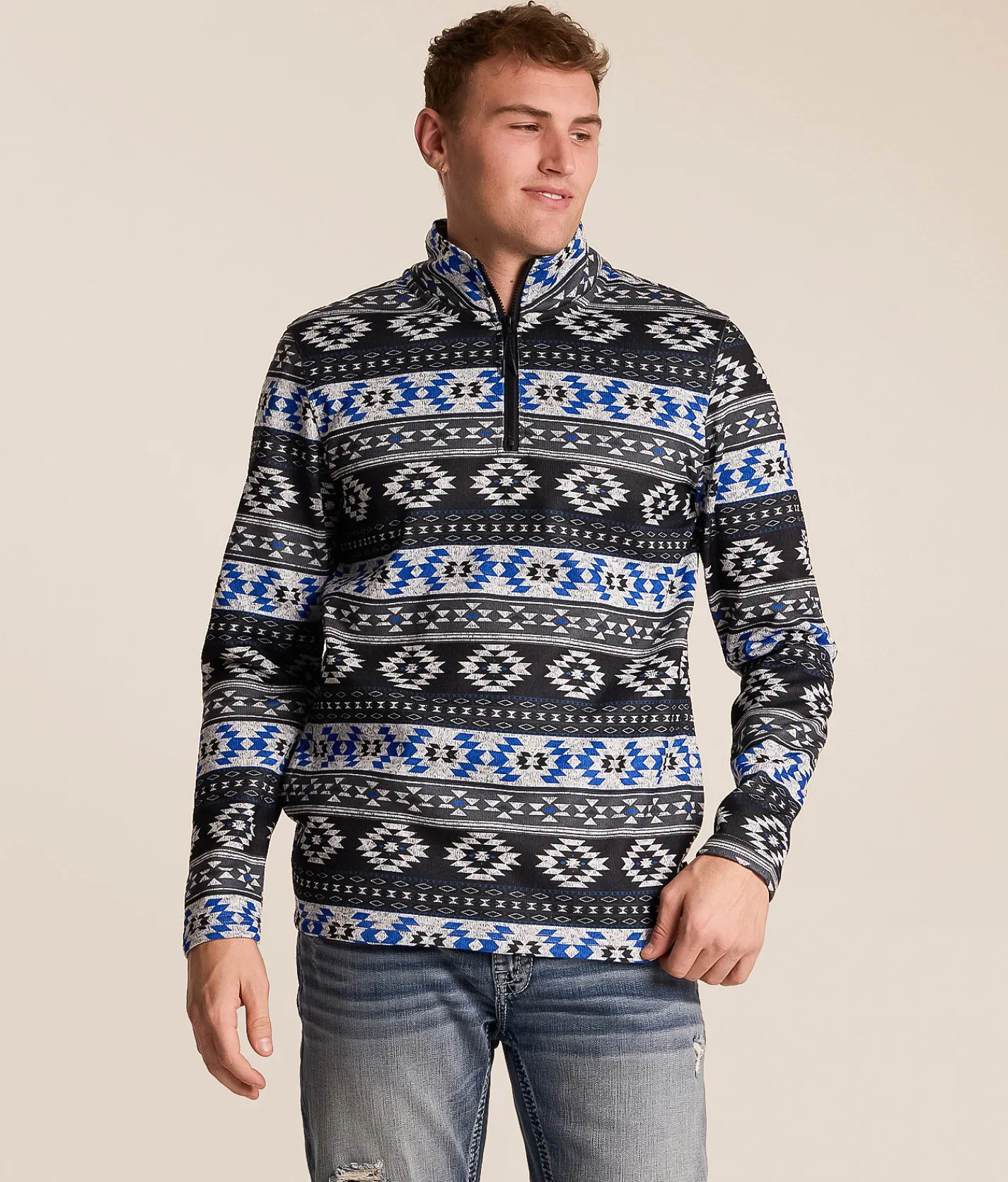 Tops | Departwest Quarter Zip Pullover Black