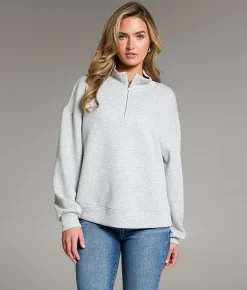 BKE Quarter Zip Pullover Heather Grey Outlet