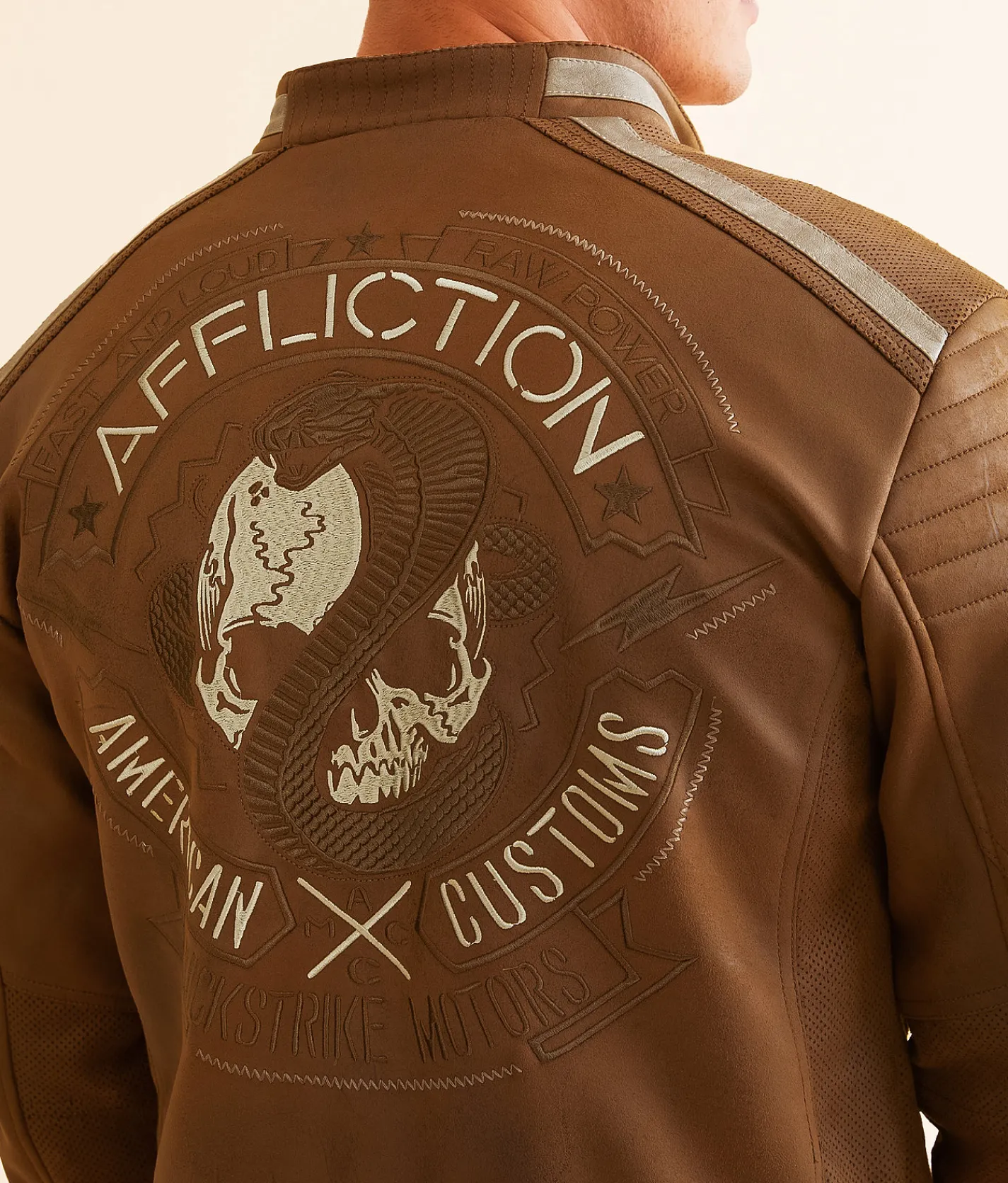 Coats & Jackets | Affliction Quickstrike Faux Leather Hooded Jacket Tan