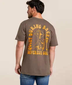Graphic T-Shirts | Devereux Golf Quiet On The Backswing T-Shirt Walnut
