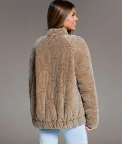 BKE Quilted Corduroy Jacket Washed Brown Discount