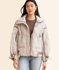 Hyfve Quilted Jacket Taupe Online