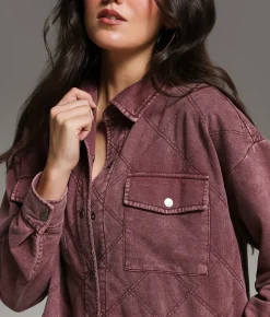 BKE Quilted Knit Shacket Andorra Sale
