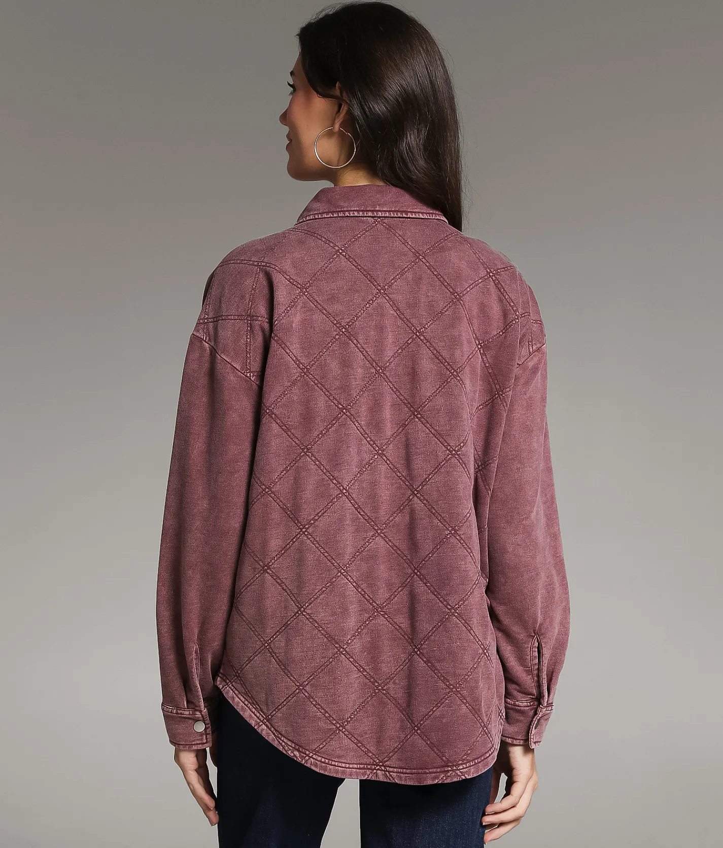 BKE Quilted Knit Shacket Andorra Sale
