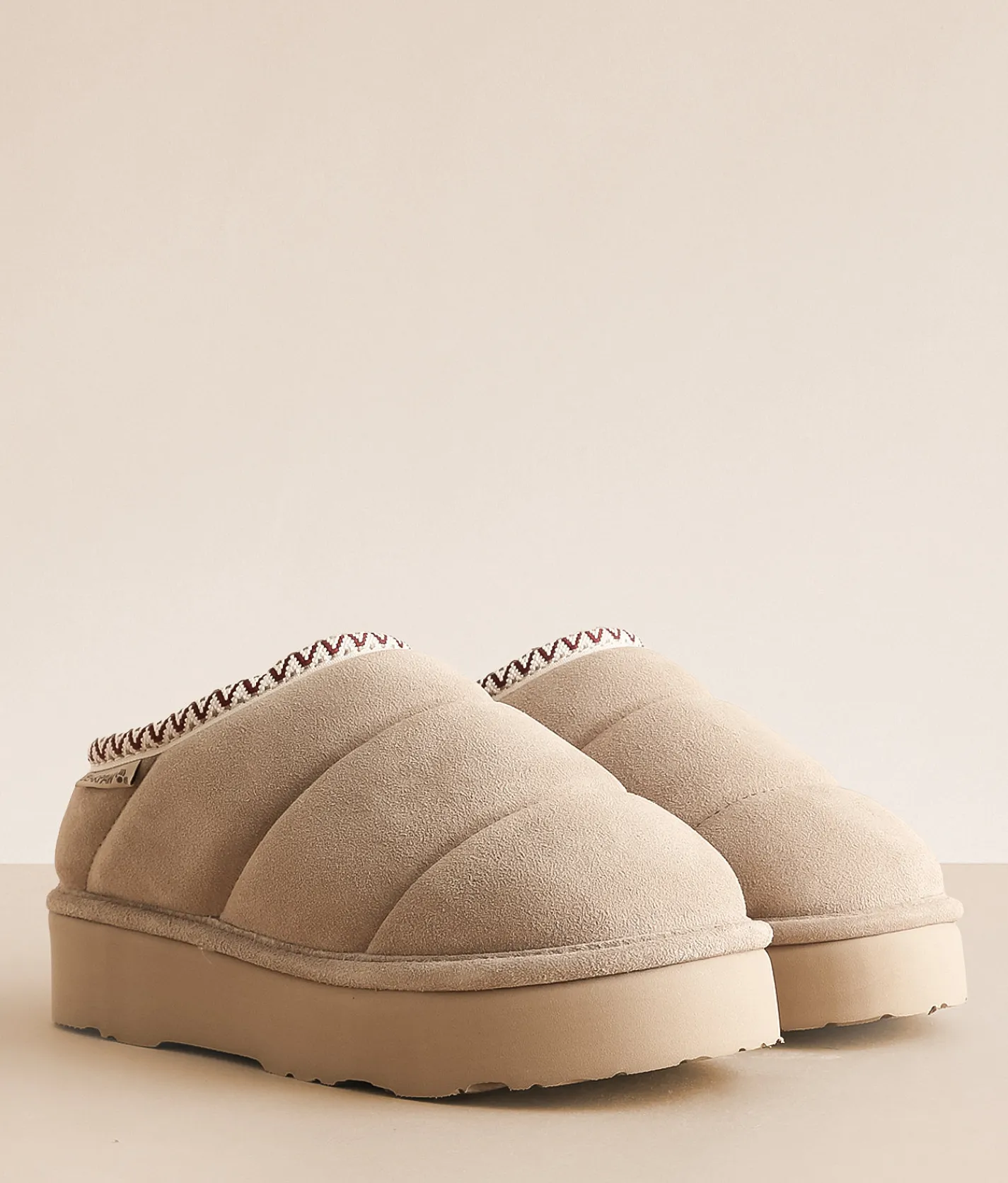 Bearpaw Quilted Martis Suede Slipper Mushroom Sale