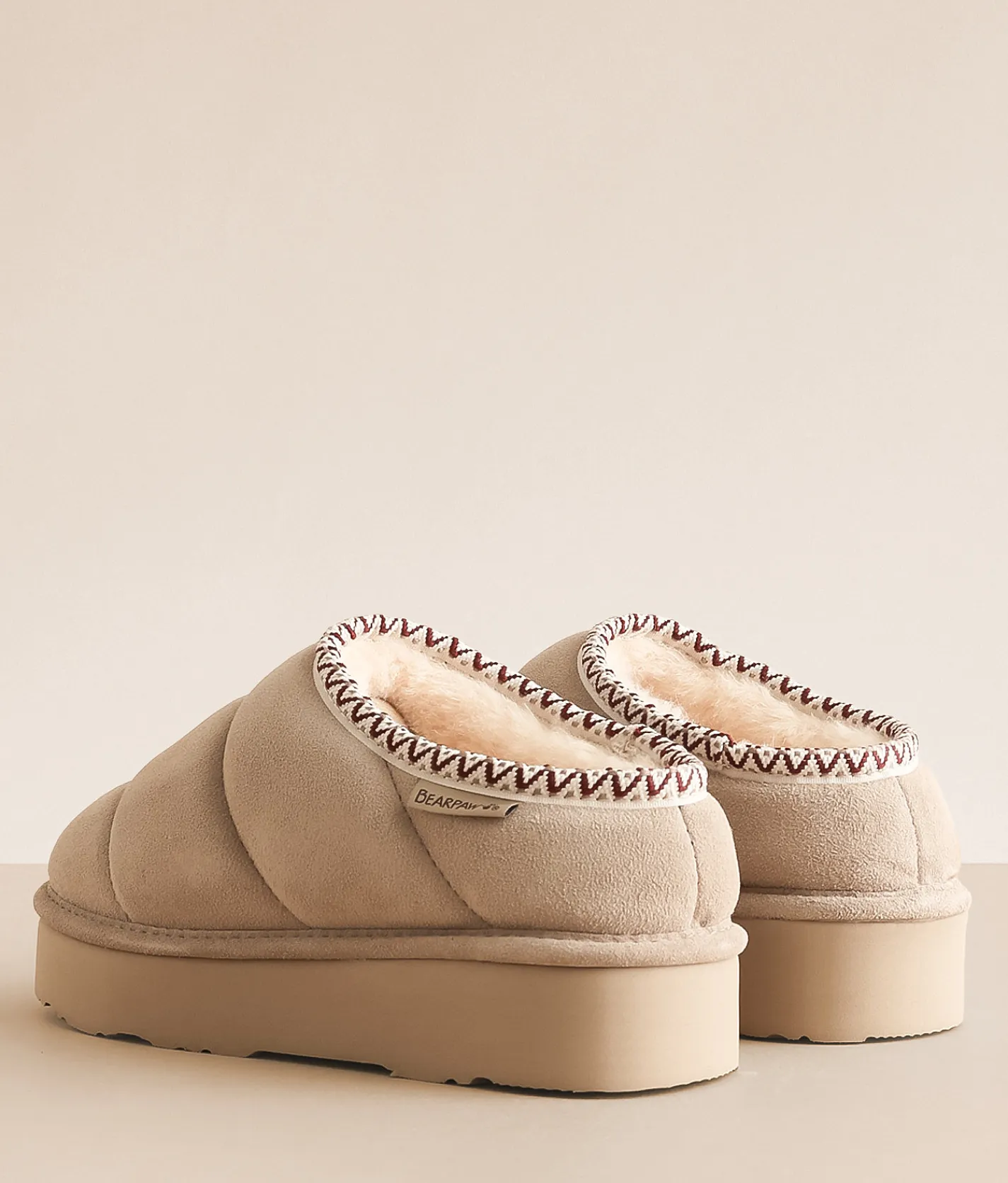 Bearpaw Quilted Martis Suede Slipper Mushroom Sale