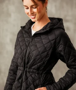 Buckle Black Quilted Puffer Jacket Black Online